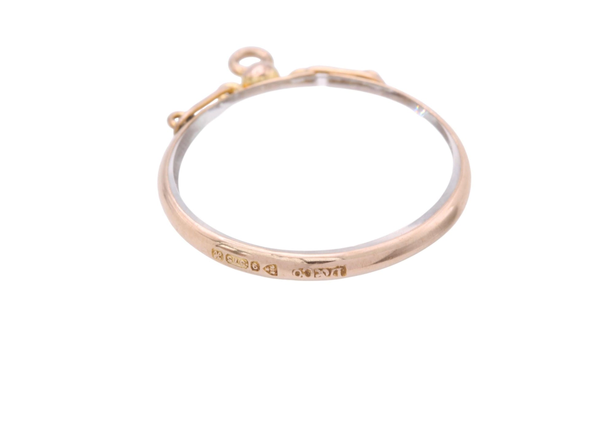 Antique-9ct-Gold-Open-Face-Glass-Locket-Pendant,-1908