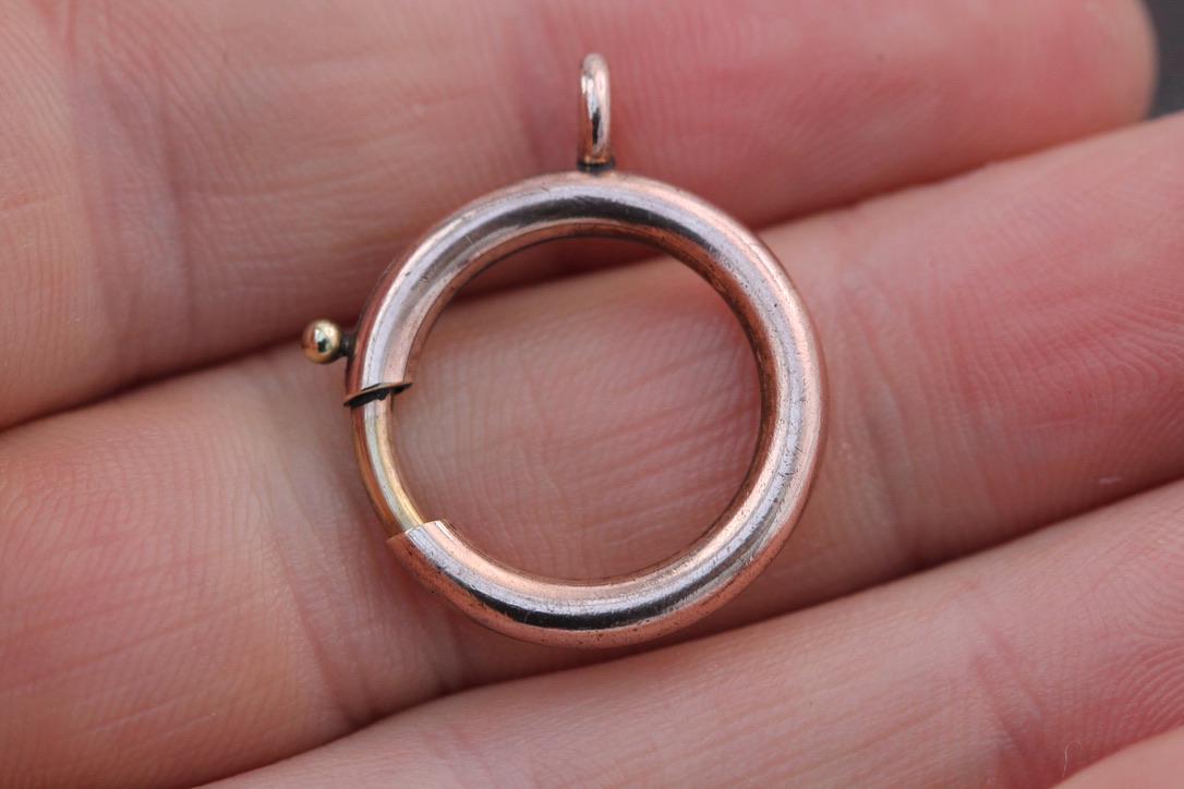 Antique-9ct-Rose-Rolled-Gold-Large-Bolt-Clasp