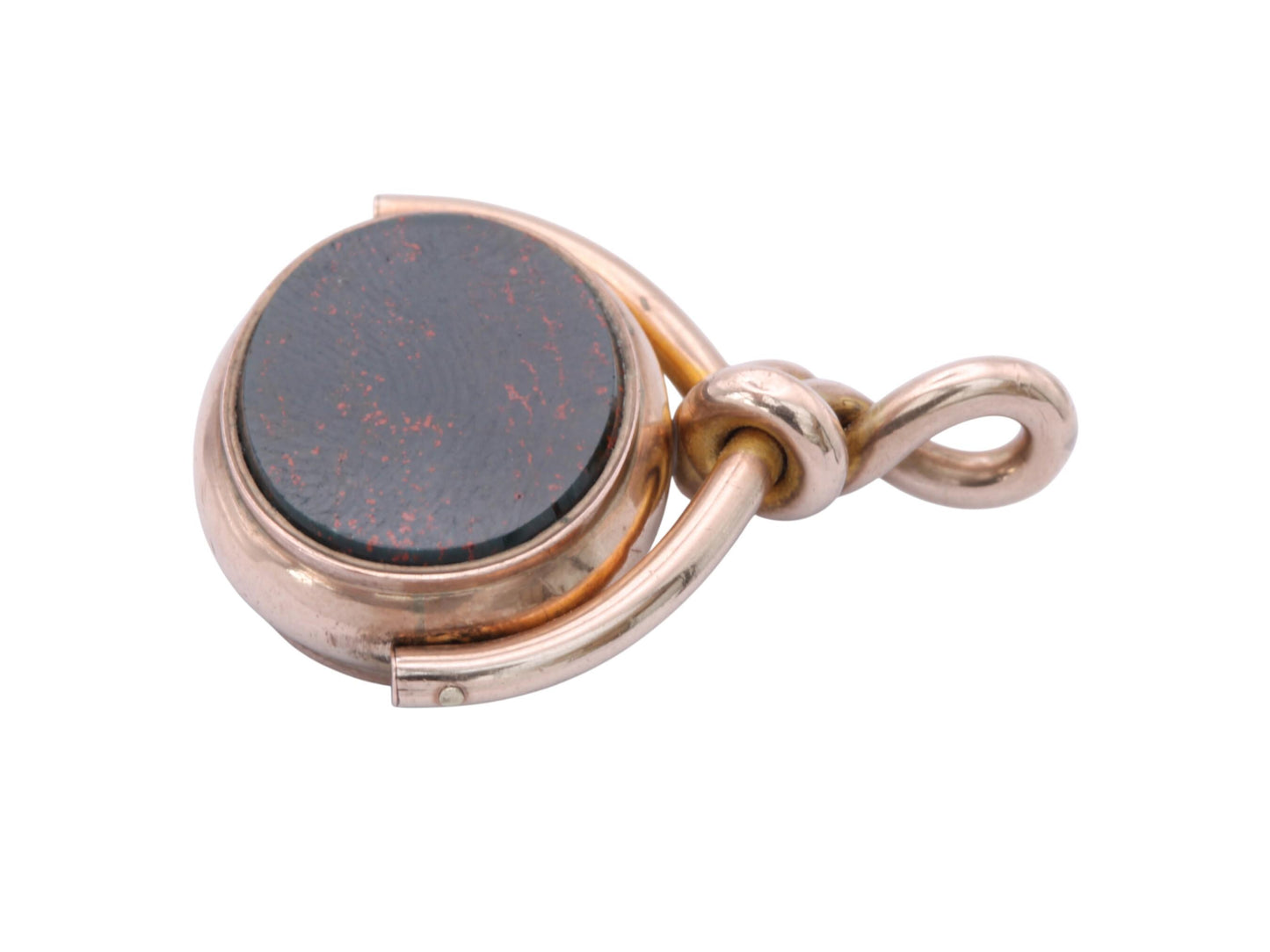 Antique 10ct Gold Carnelian Bloodstone Spinner Pendant