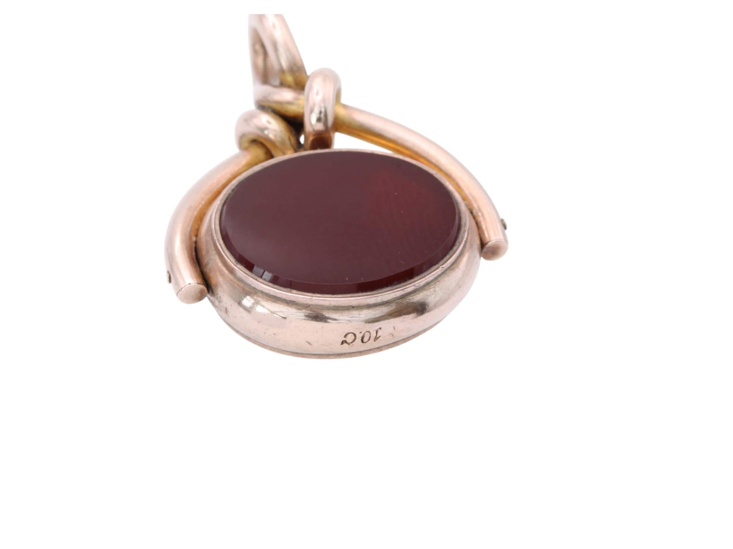 Antique 10ct Gold Carnelian Bloodstone Spinner Pendant