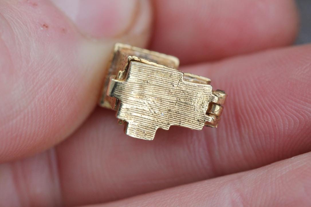 Vintage 9ct Gold Opening Church Marriage Vows Charm Pendant