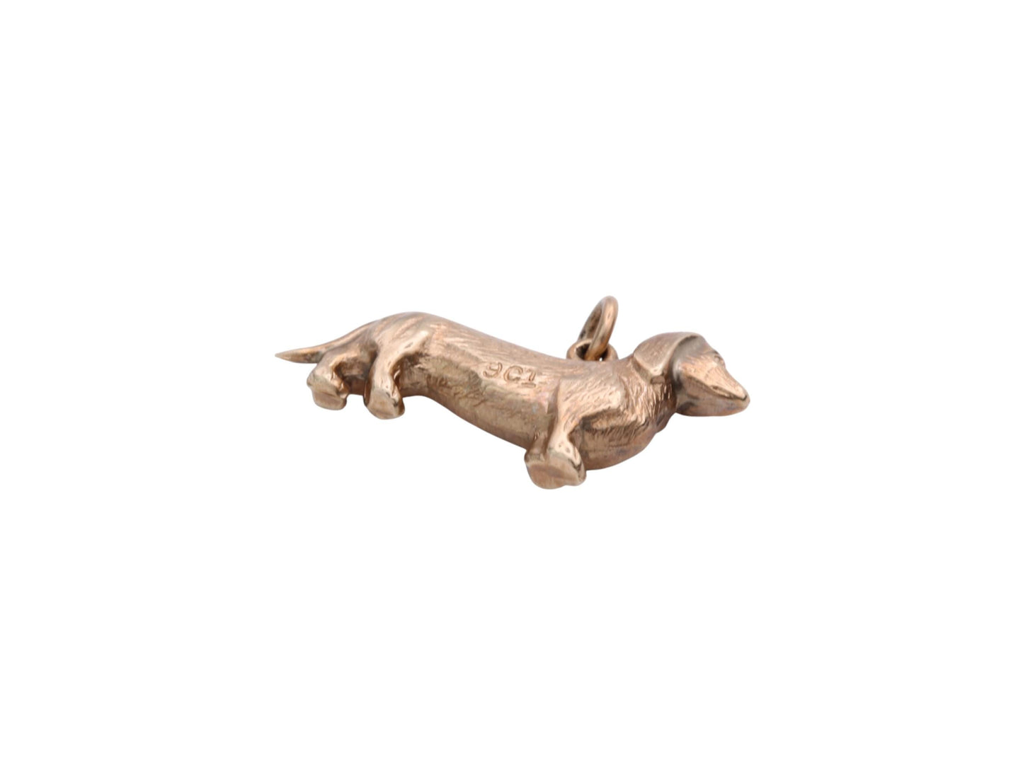 Vintage 9ct Gold Dachshund Sausage Dog Charm