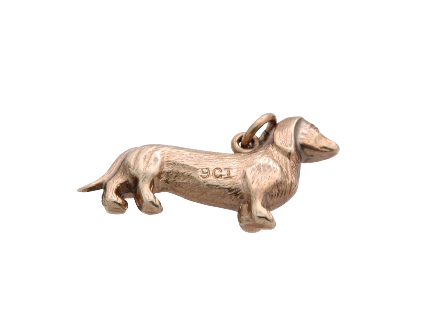 Vintage 9ct Gold Dachshund Sausage Dog Charm