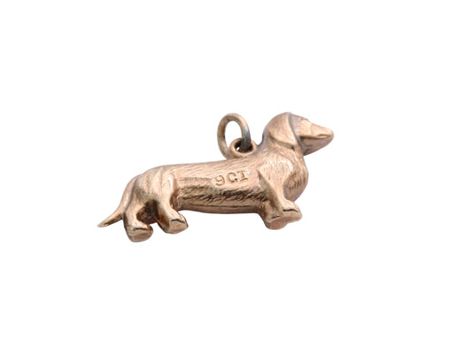 Vintage 9ct Gold Dachshund Sausage Dog Charm