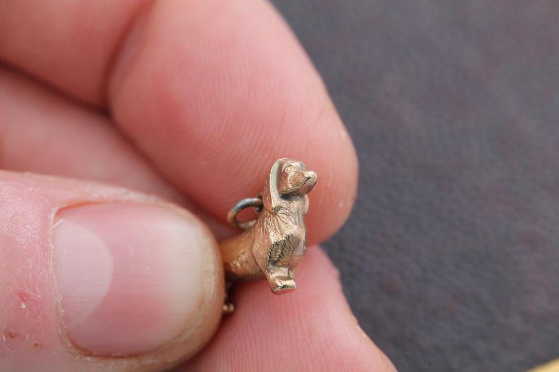 Vintage 9ct Gold Dachshund Sausage Dog Charm