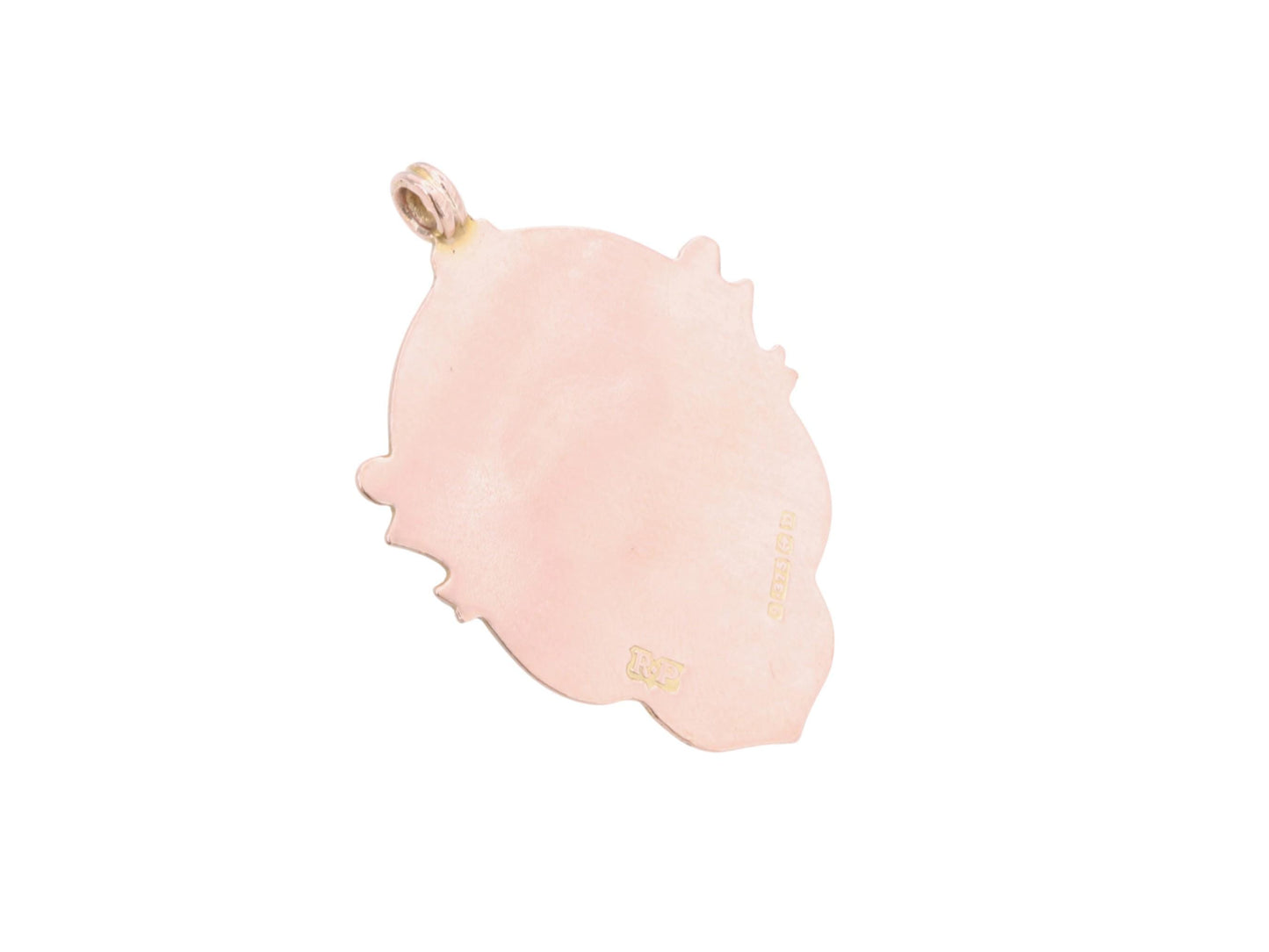 Antique 9ct Rose Gold Shield Pendant, 1928