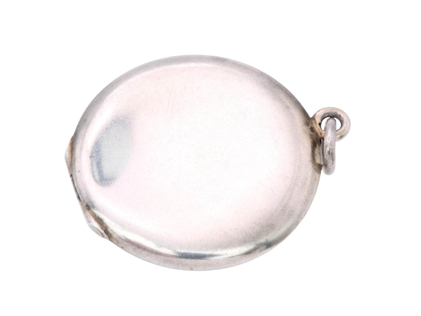 Antique 800 Silver Blue Guilloche Flower Rose Locket