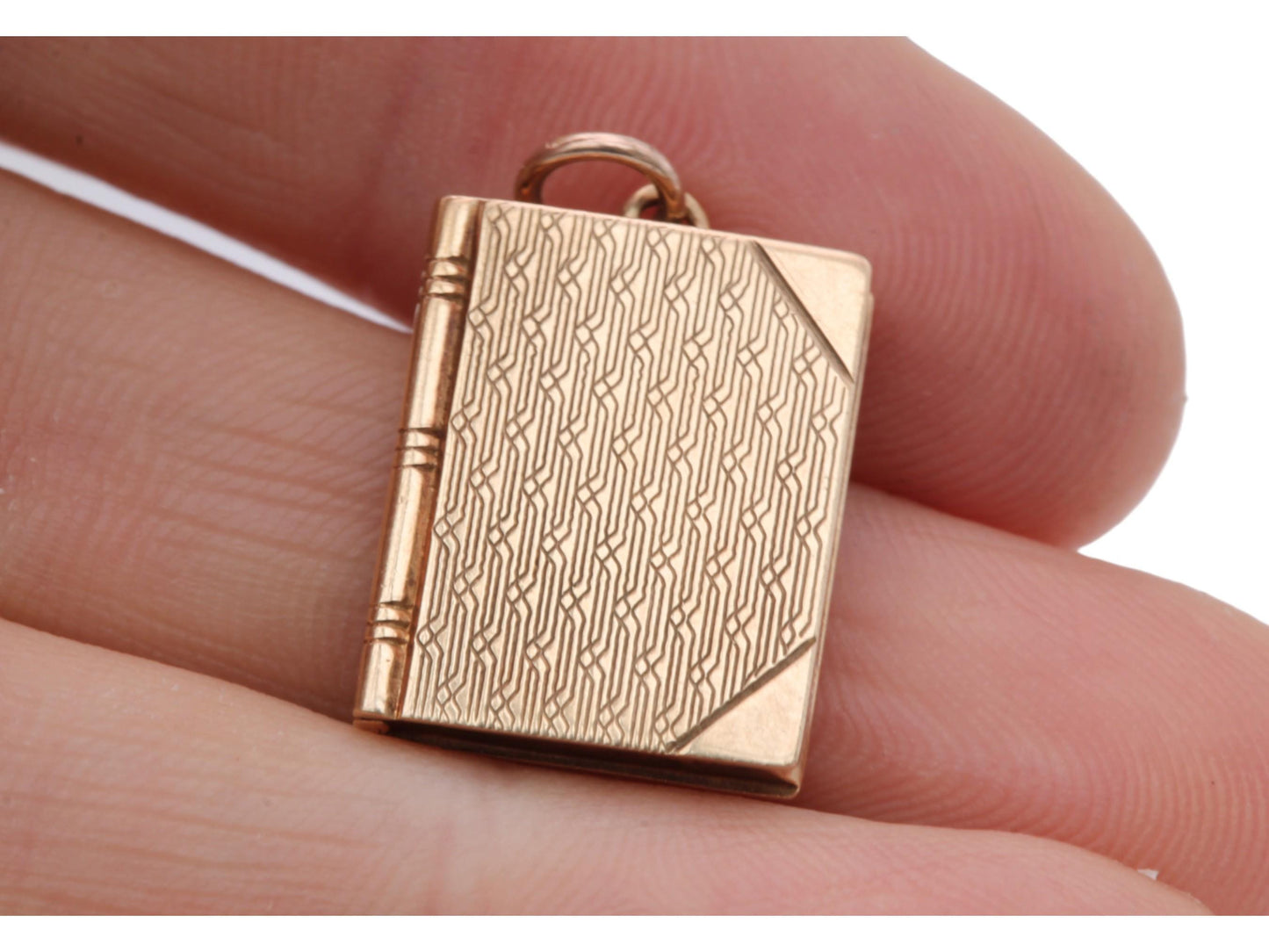 Vintage 10ct Gold Book Locket Pendant