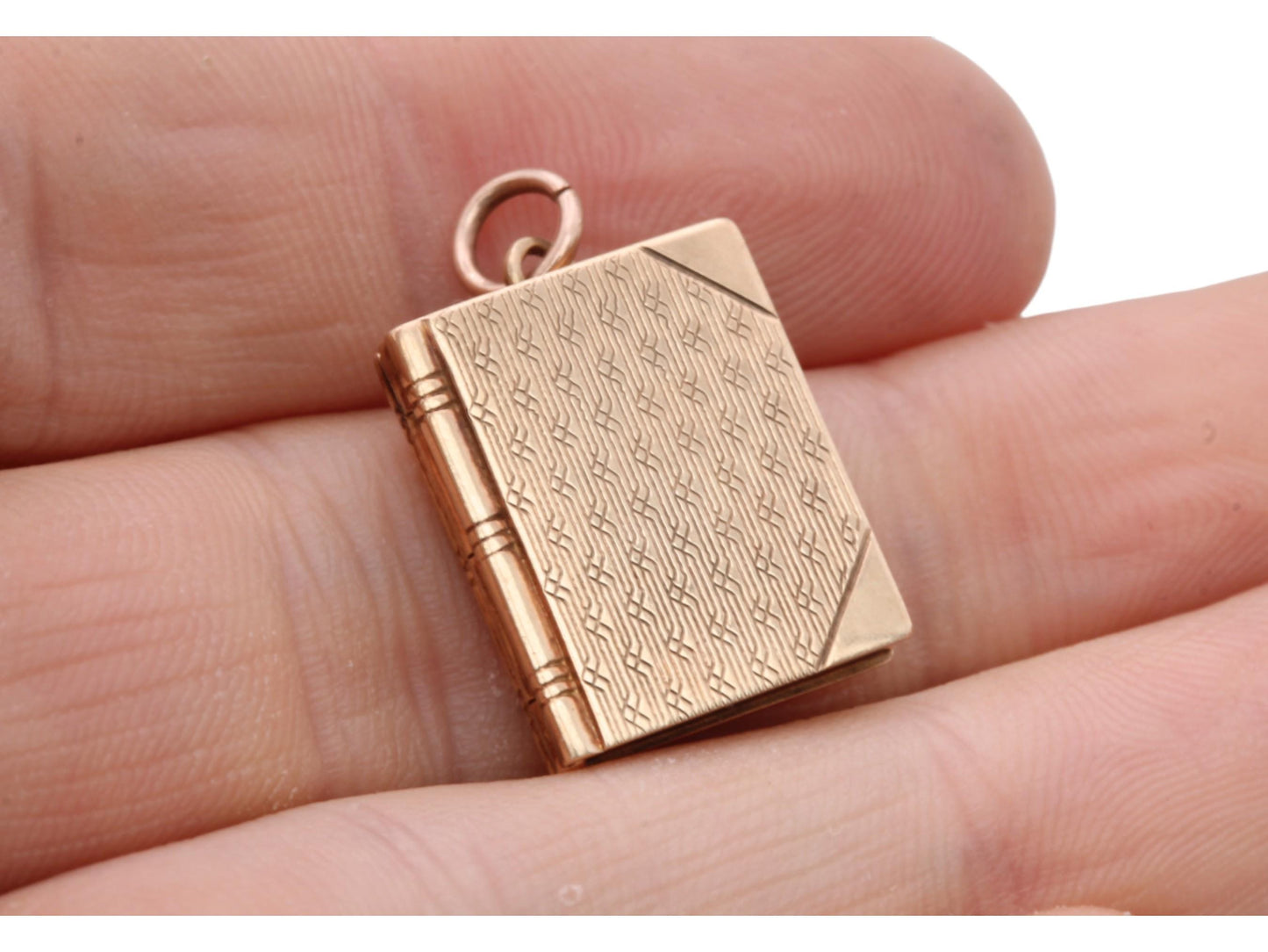 Vintage 10ct Gold Book Locket Pendant