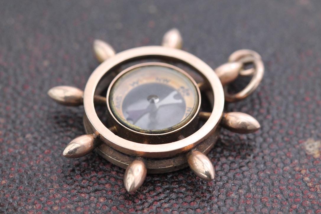 Antique 9ct Gold Compass Pendant