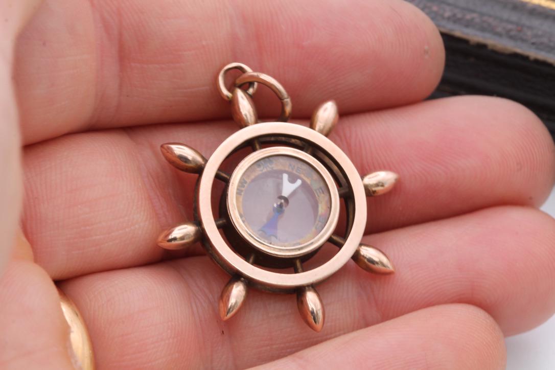 Antique 9ct Gold Compass Pendant