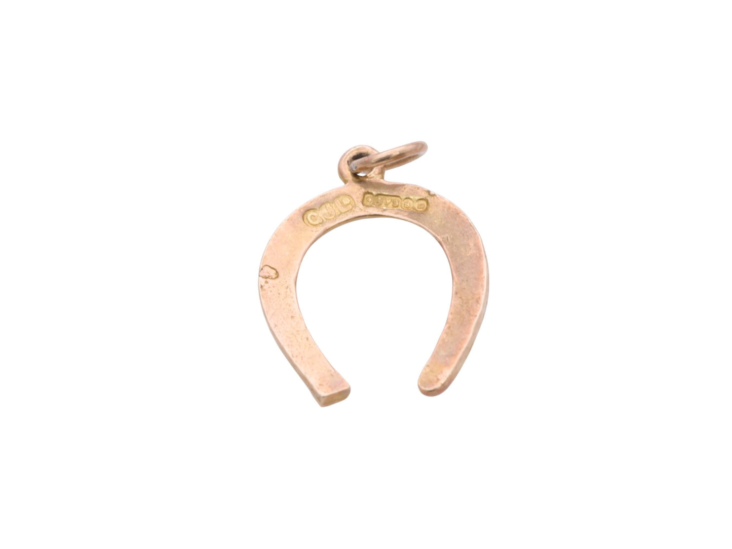 Antique 9ct Gold Lucky Horseshoe Pendant Charm
