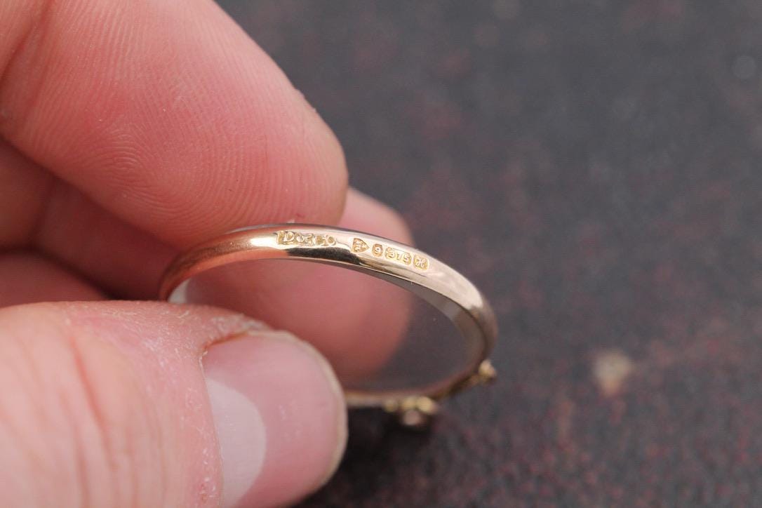 Antique 9ct Gold Open Face Glass Locket Pendant, 1908