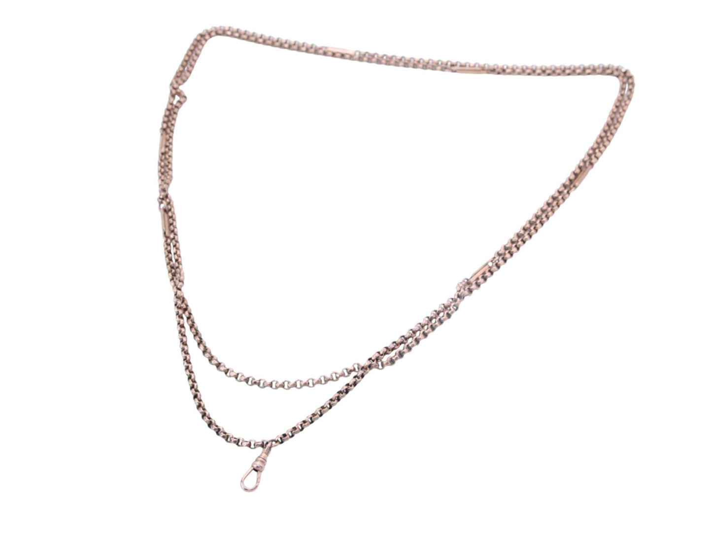 Antique 9ct Fetter Belcher Link Long Guard Necklace