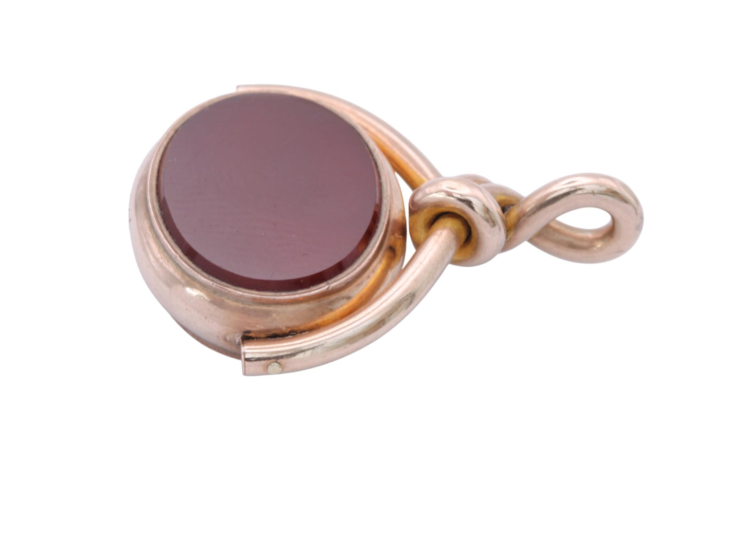 Antique 10ct Gold Carnelian Bloodstone Spinner Pendant