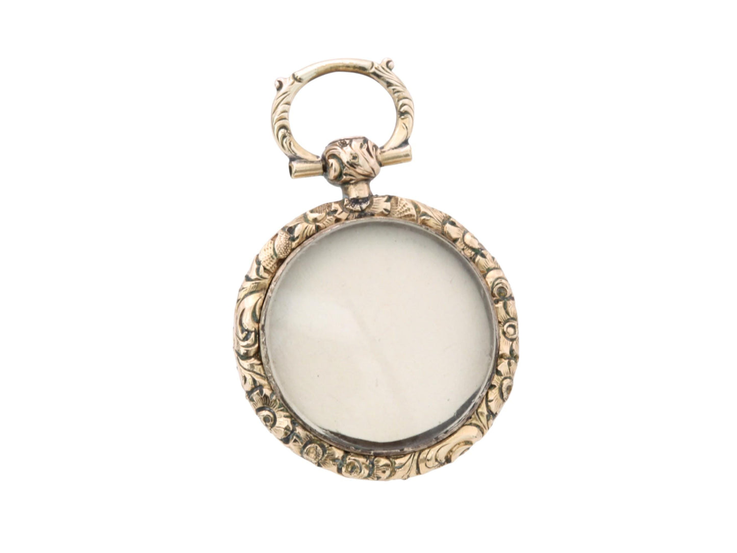 Antique 15ct Gold Forget Me Not Enamel Locket Pendant