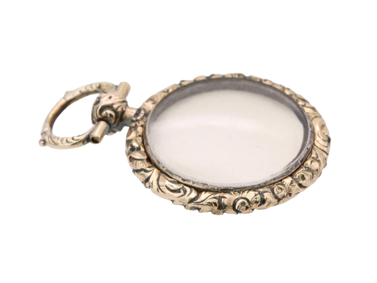 Antique 15ct Gold Forget Me Not Enamel Locket Pendant