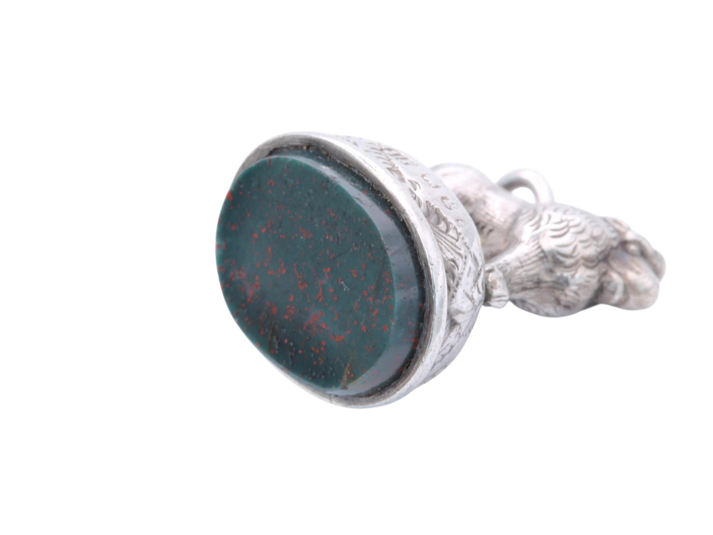 Antique Sterling Silver Lion Mounted Pendant, 1898