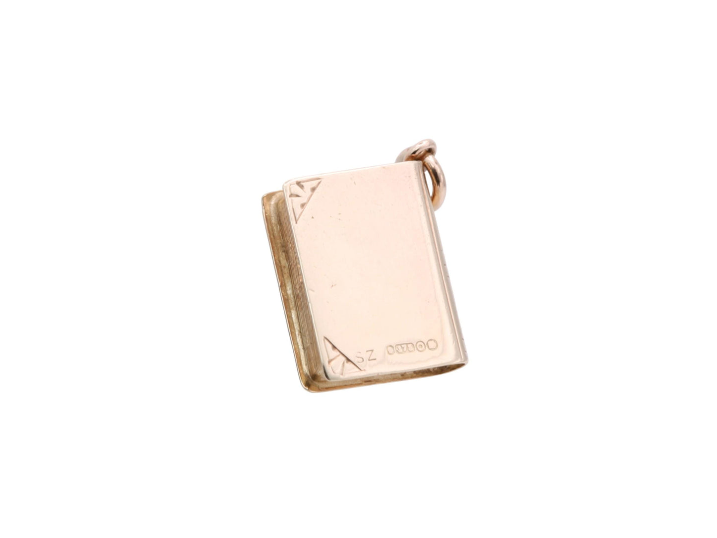 Vintage 9ct Gold Book Charm Pendant