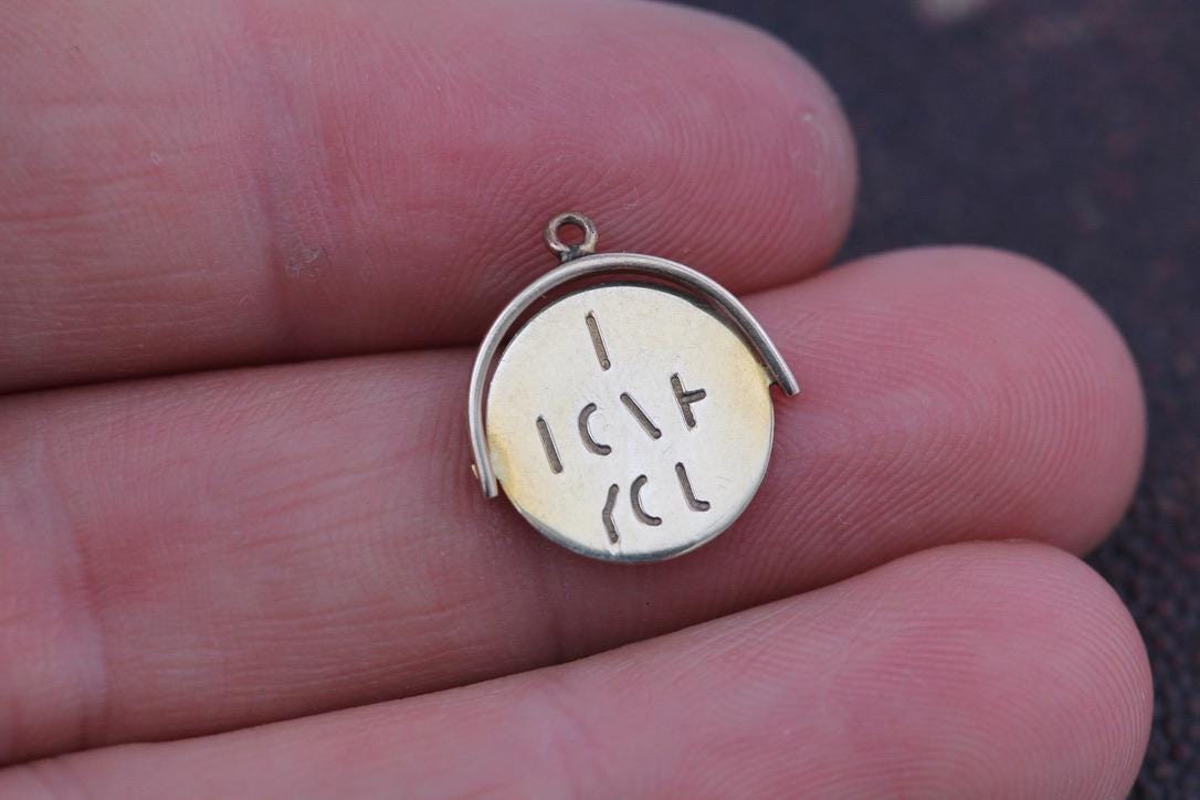 Vintage 9ct Gold I Love You Spinning Charm