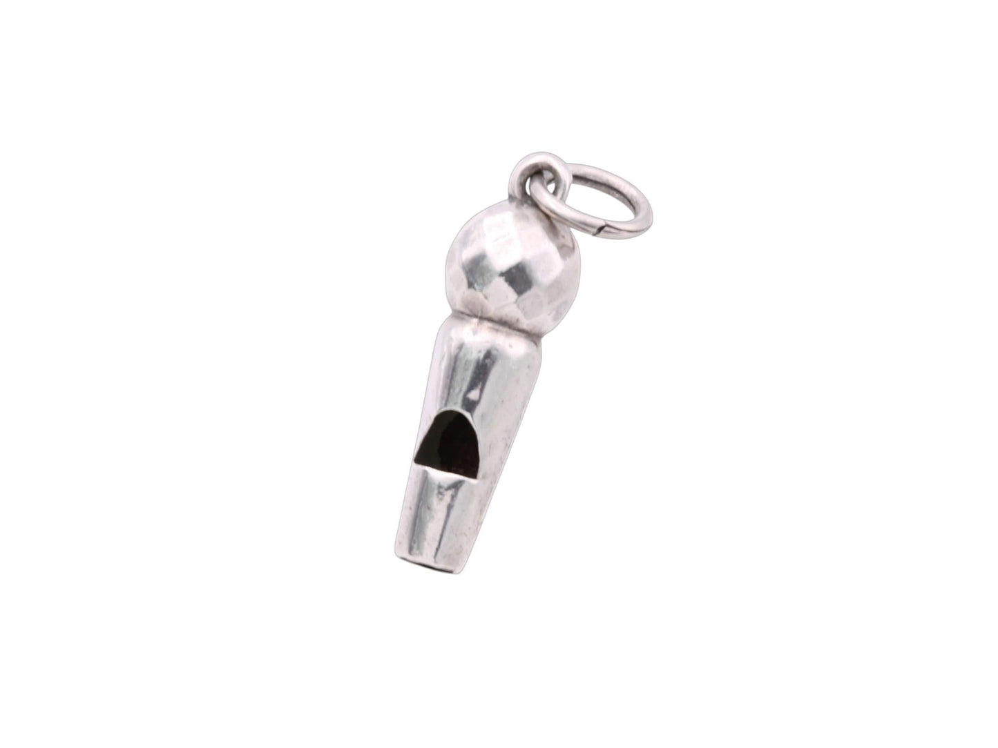 Antique Sterling Silver Whistle Charm Pendant