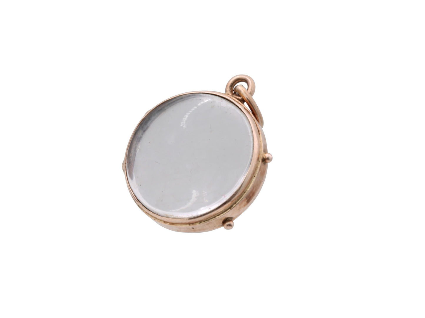 Antique 9ct Gold Double Glass Locket Pendant