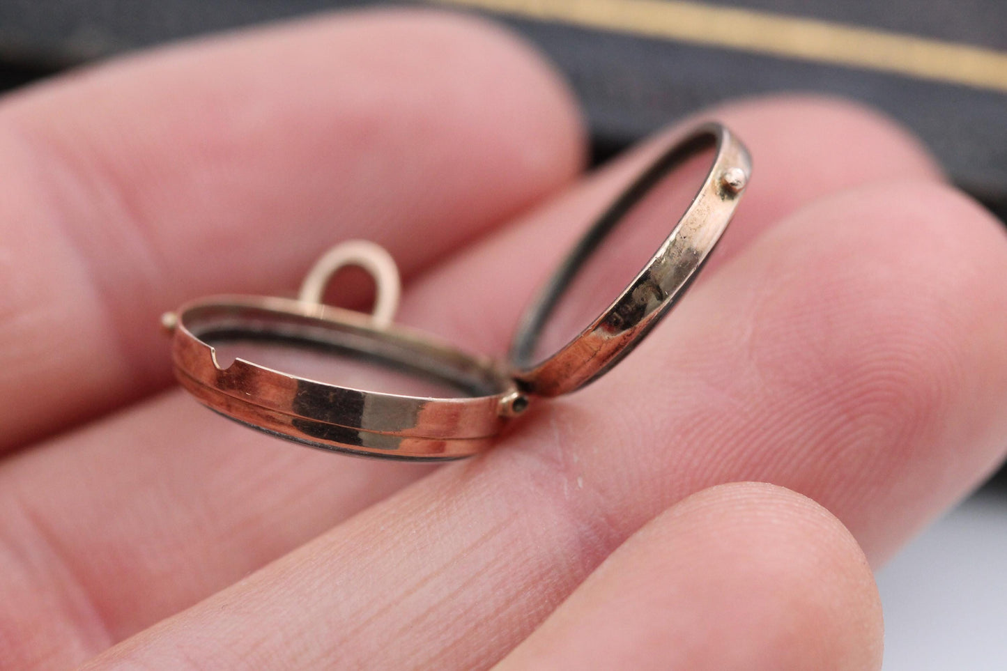 Antique 9ct Gold Double Glass Locket Pendant