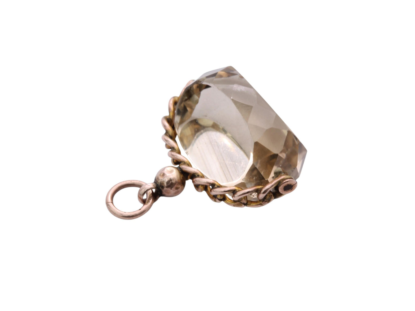 Antique 9ct Gold Citrine Spinner Pendant