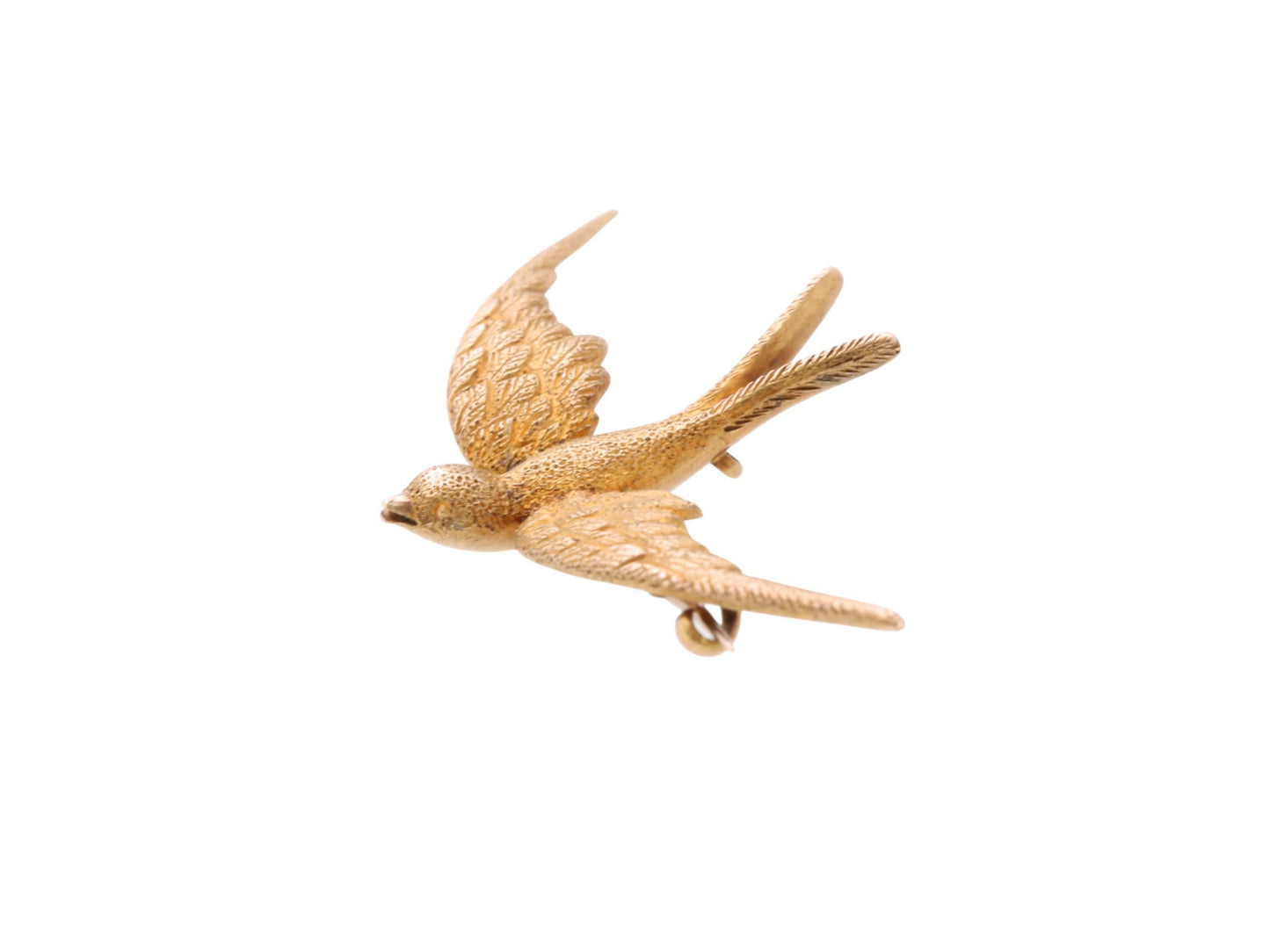 Antique Edwardian 15ct Gold Swallow Bird Brooch Pendant