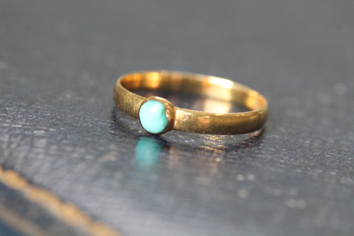 Antique Victorian 18ct Gold Turquoise Scottish Provincial Ring — Aberdeen, c.1837
