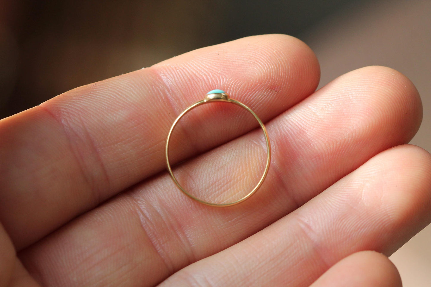 Antique Victorian 18ct Gold Turquoise Scottish Provincial Ring — Aberdeen, c.1837