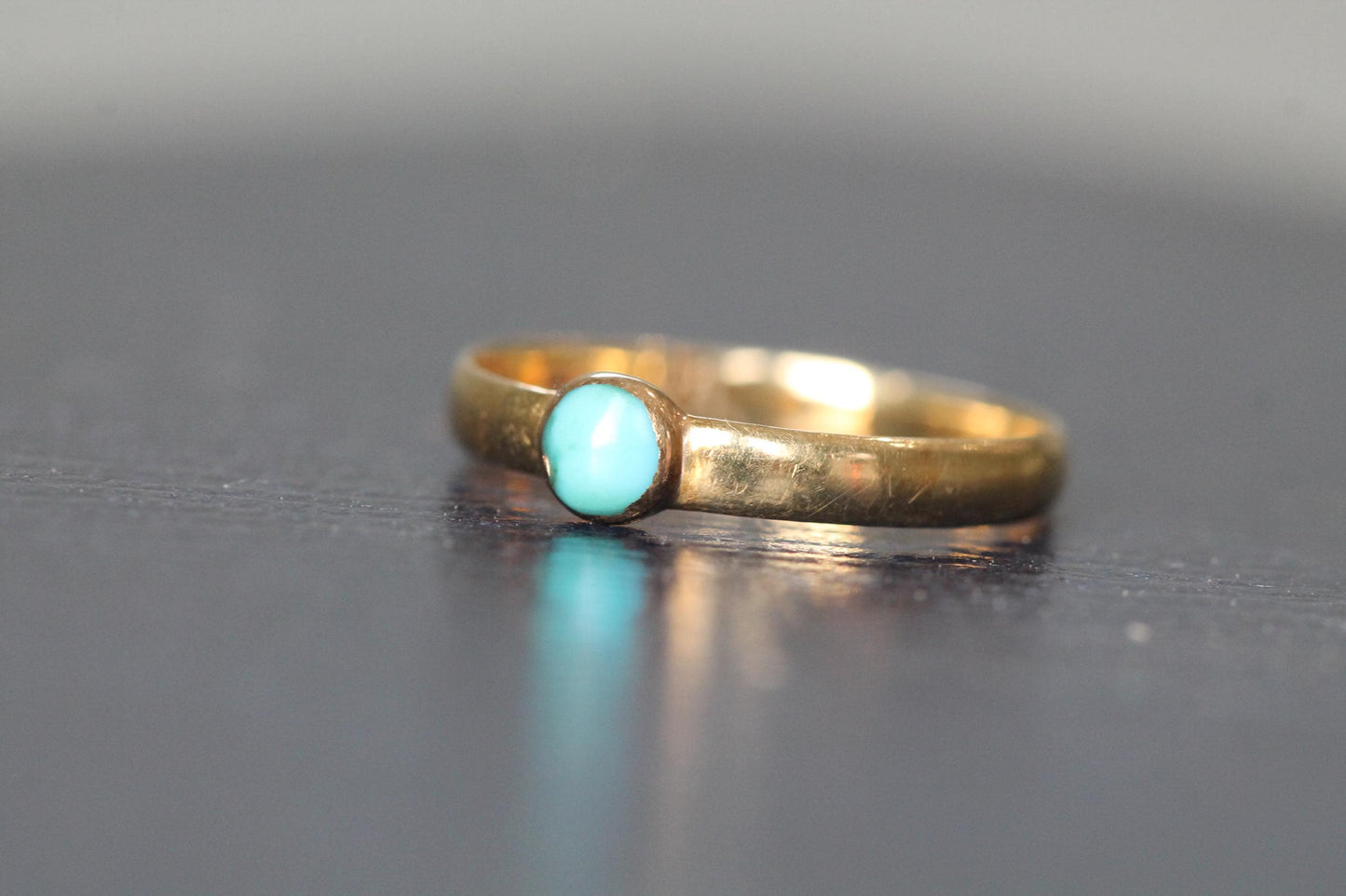 Antique Victorian 18ct Gold Turquoise Scottish Provincial Ring — Aberdeen, c.1837