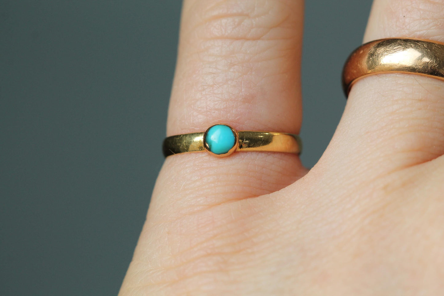 Antique Victorian 18ct Gold Turquoise Scottish Provincial Ring — Aberdeen, c.1837