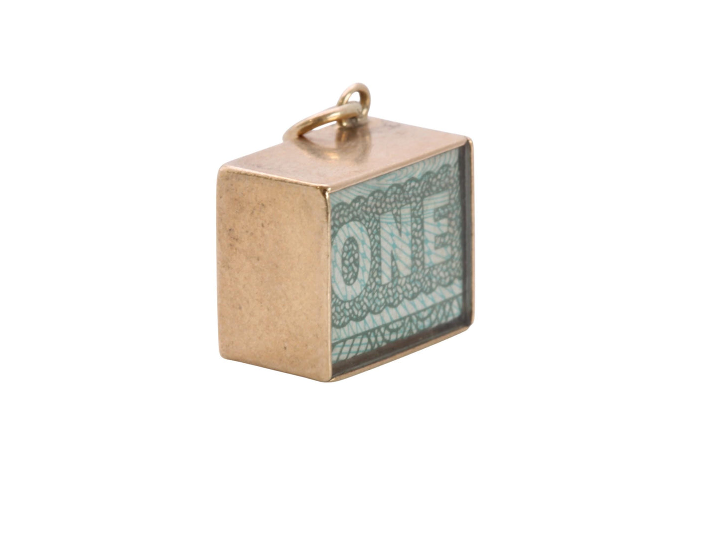 Vintage 9ct Gold One Pound Note Charm, Novelty Pendant 1978