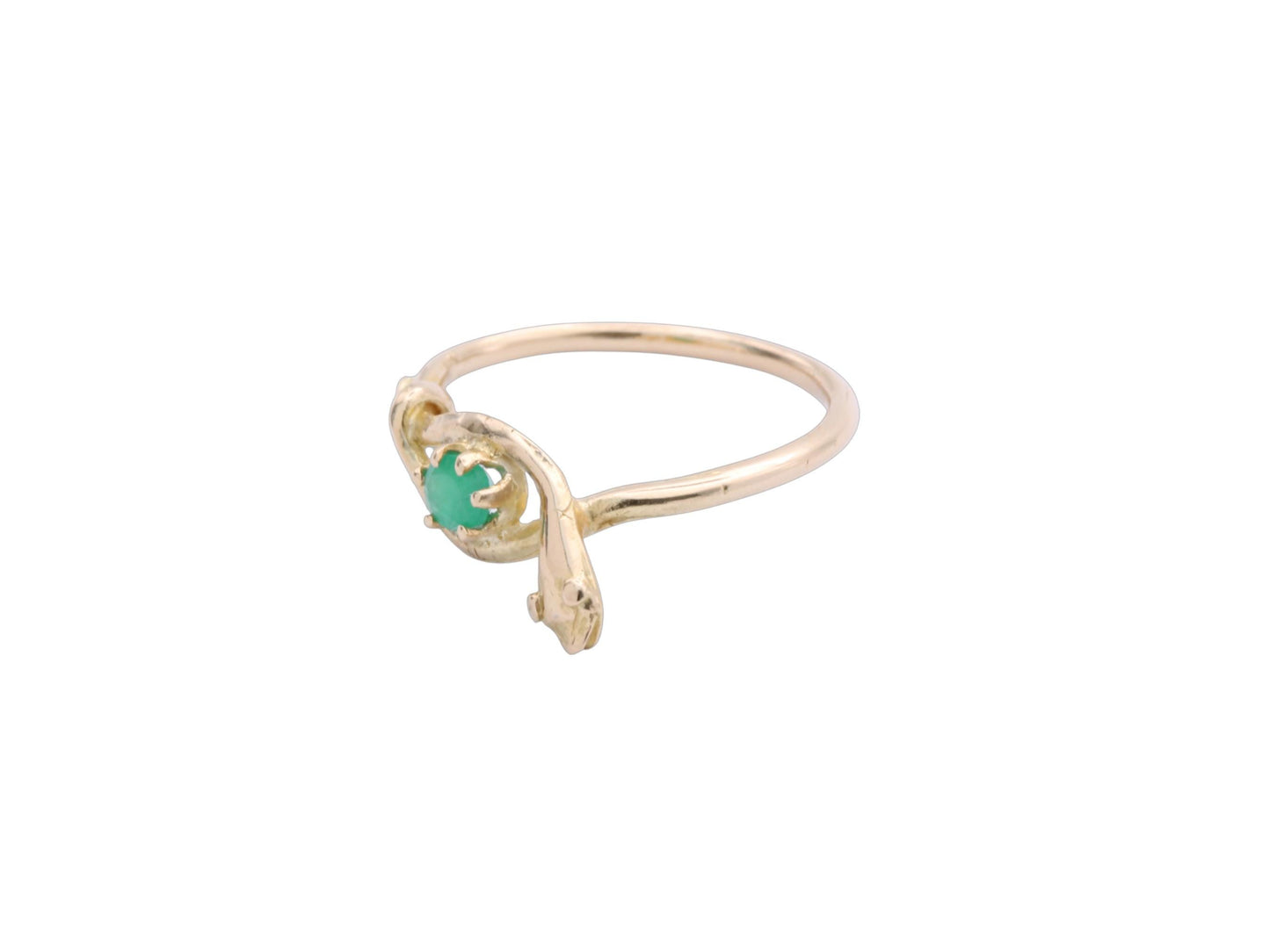 Antique Victorian 18ct Gold Emerald Snake Ring