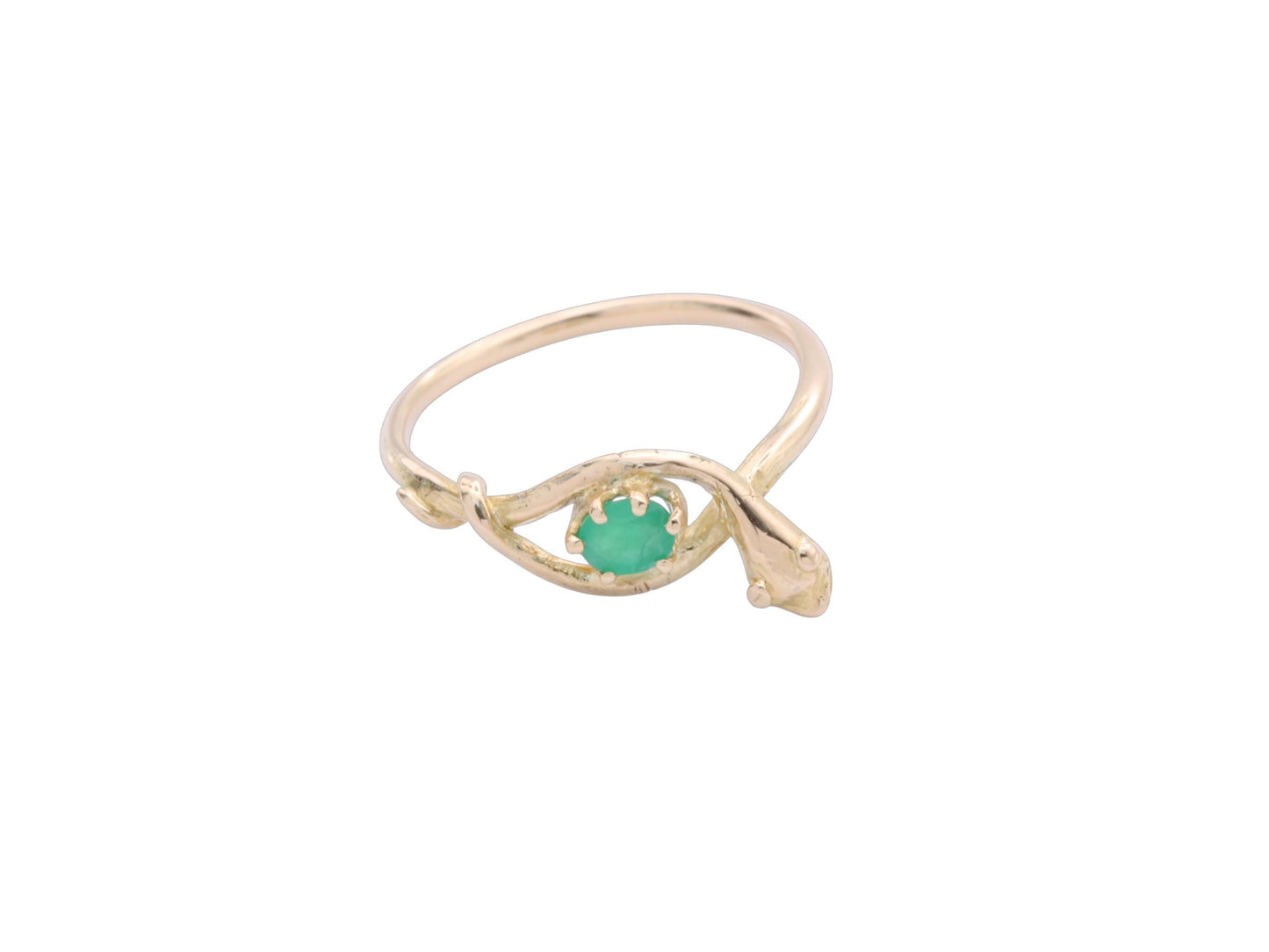 Antique Victorian 18ct Gold Emerald Snake Ring