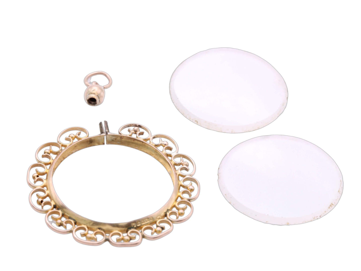 Antique Edwardian 9ct Gold Glass Locket Pendant, Sentimental Keepsake, 1907