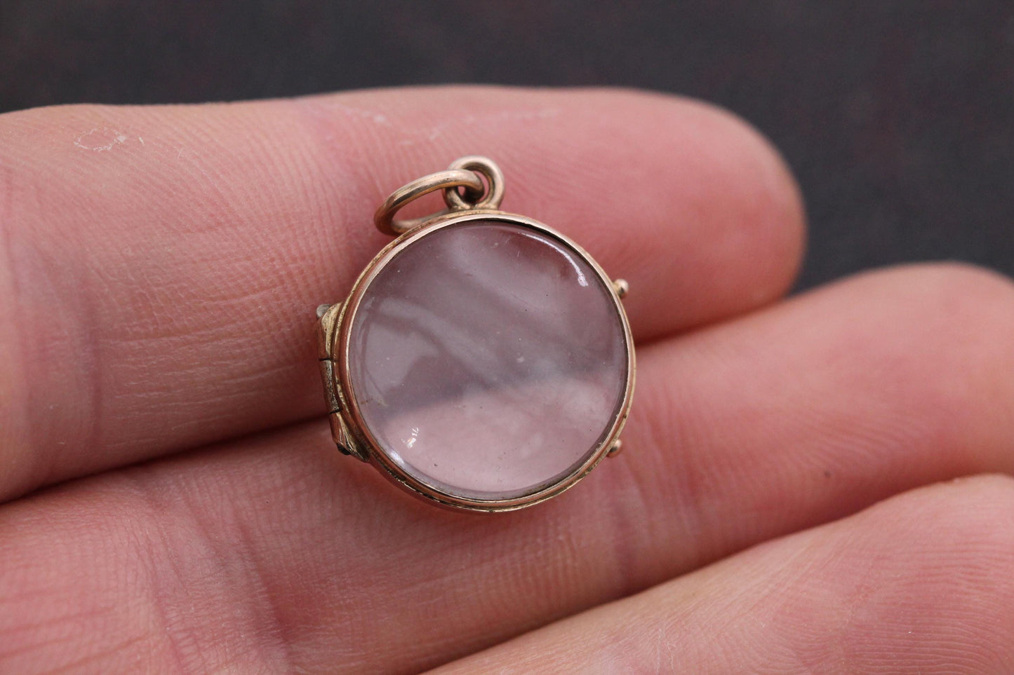 Antique 9ct Gold Double Glass Locket Pendant