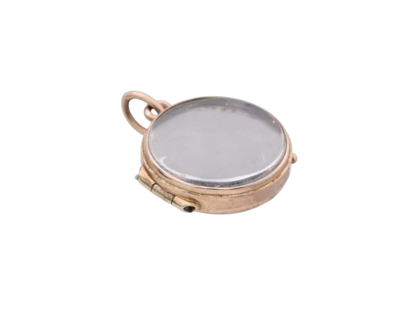 Antique 9ct Gold Double Glass Locket Pendant