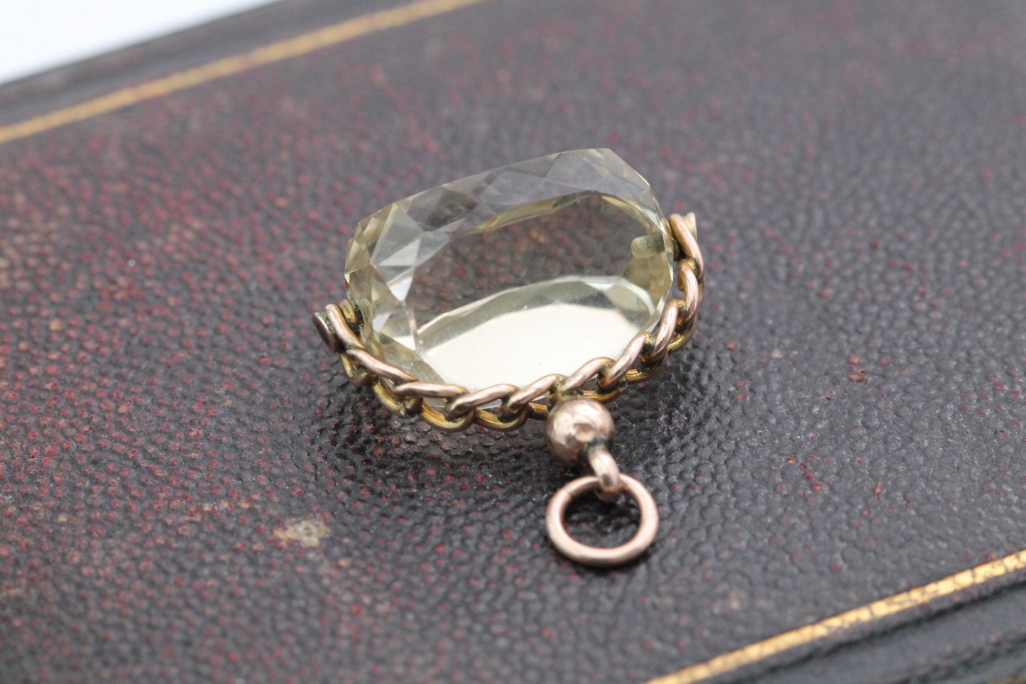 Antique 9ct Gold Citrine Spinner Pendant