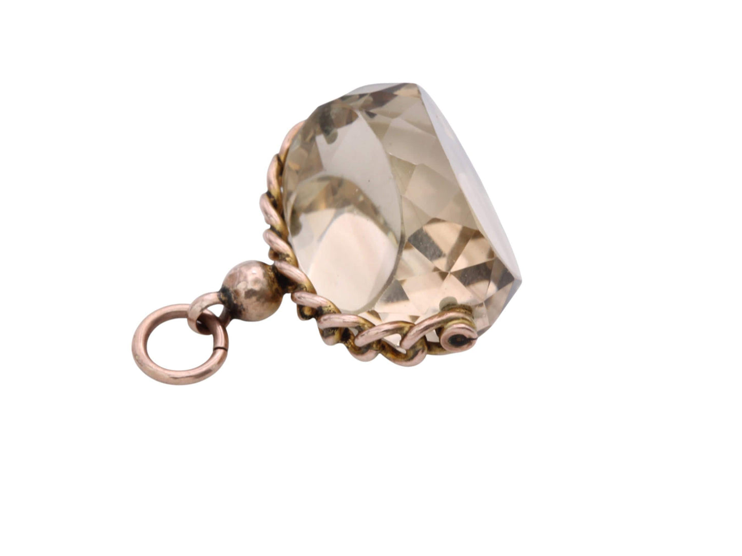 Antique 9ct Gold Citrine Spinner Pendant
