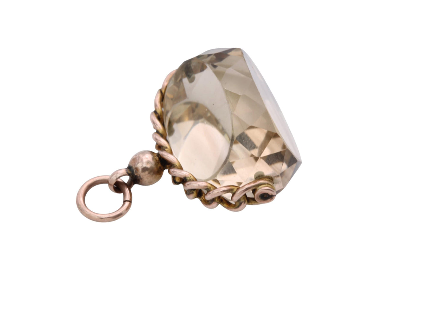Antique 9ct Gold Citrine Spinner Pendant