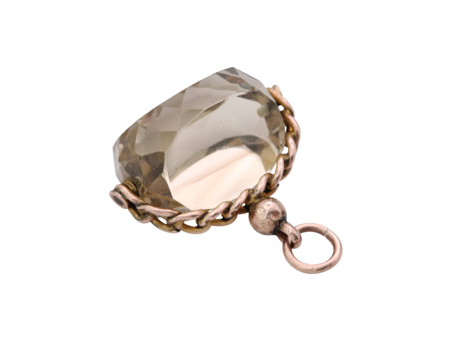 Antique 9ct Gold Citrine Spinner Pendant