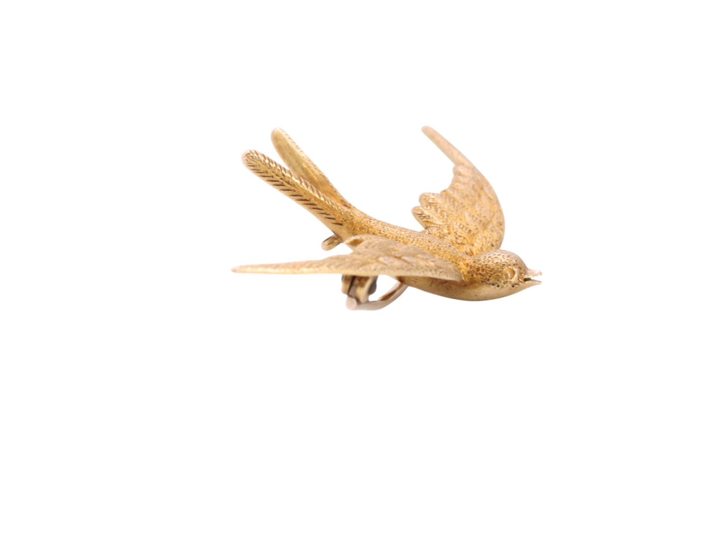 Antique Edwardian 15ct Gold Swallow Bird Brooch Pendant