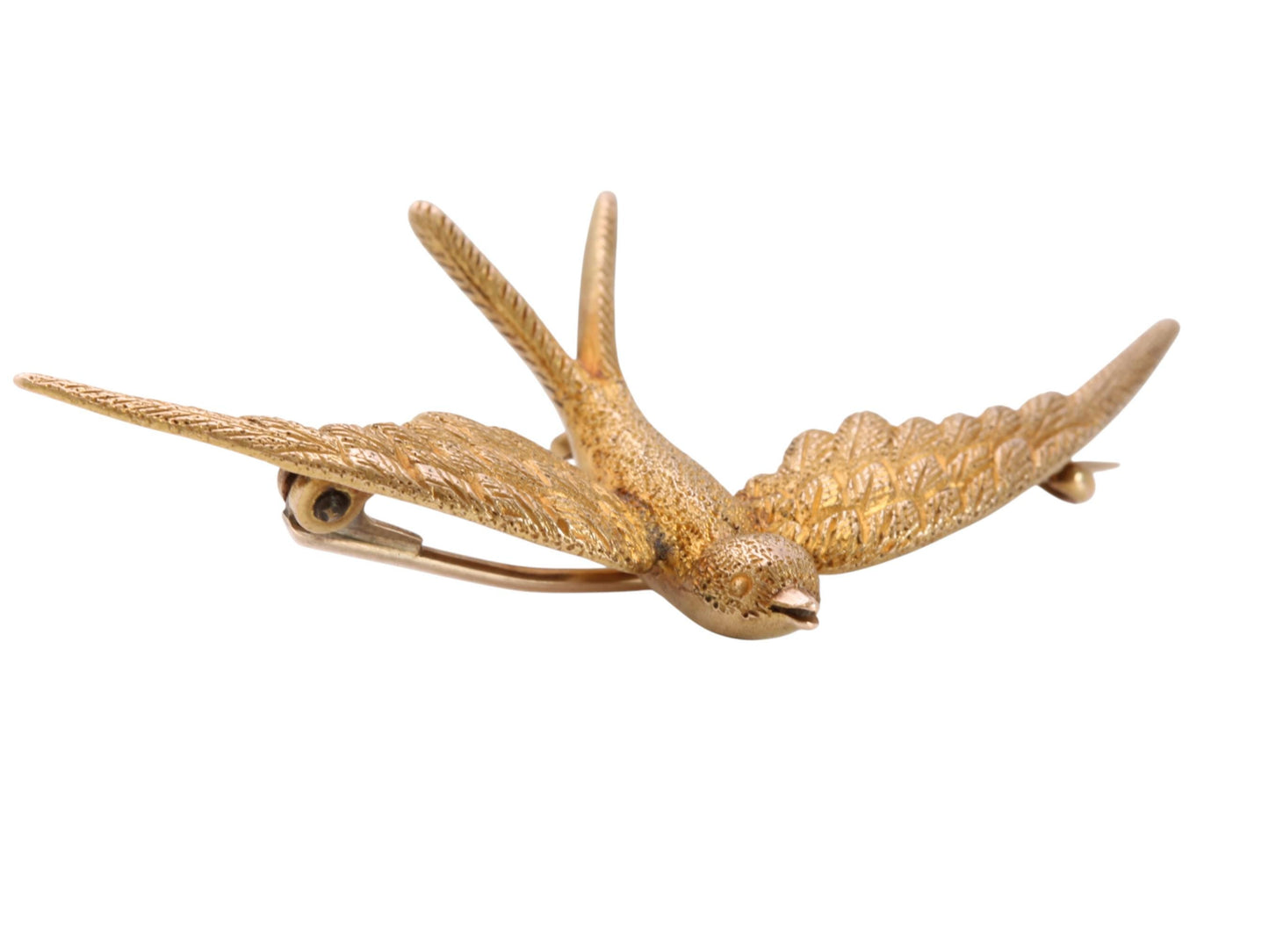 Antique Edwardian 15ct Gold Swallow Bird Brooch Pendant