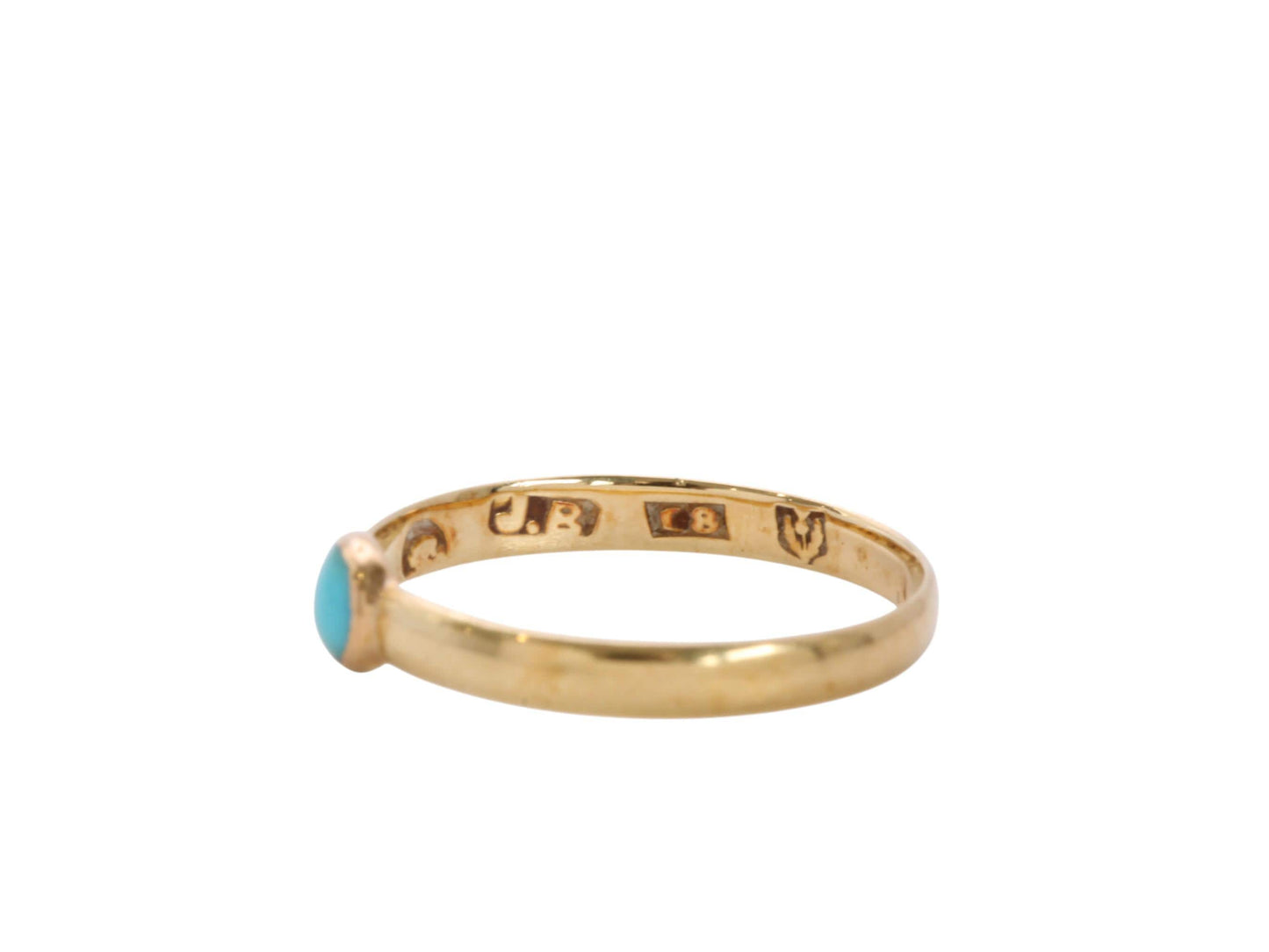 Antique Victorian 18ct Gold Turquoise Scottish Provincial Ring — Aberdeen, c.1837
