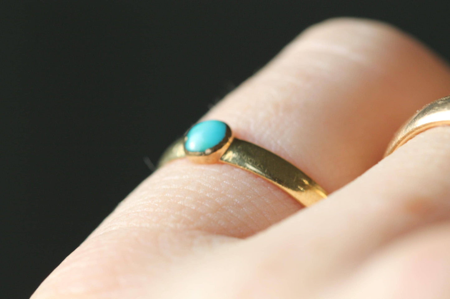 Antique Victorian 18ct Gold Turquoise Scottish Provincial Ring — Aberdeen, c.1837