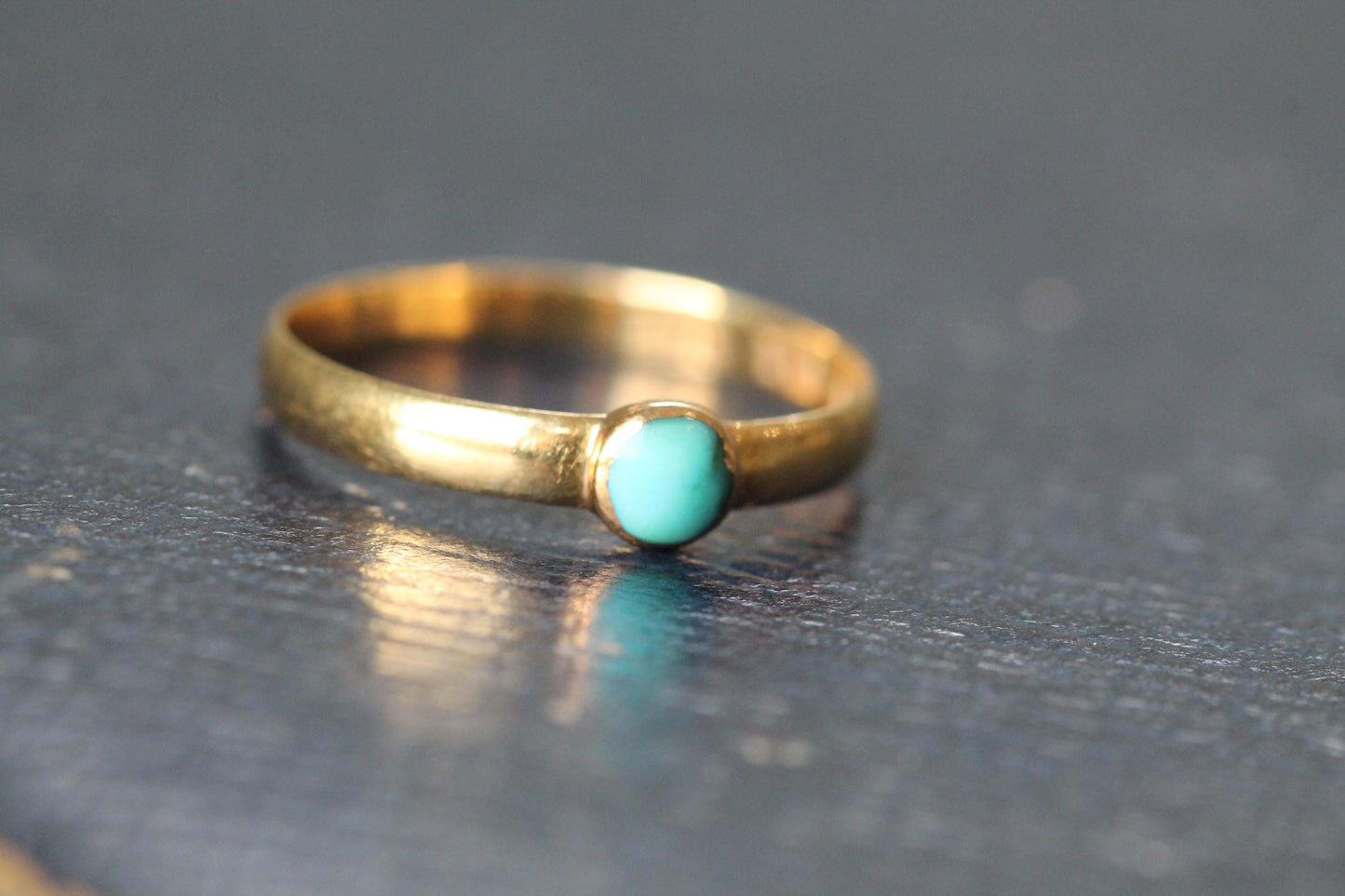 Antique Victorian 18ct Gold Turquoise Scottish Provincial Ring — Aberdeen, c.1837