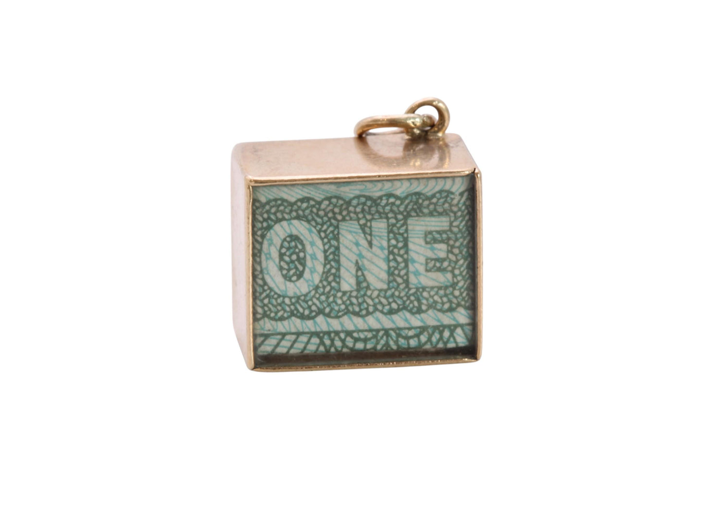 Vintage 9ct Gold One Pound Note Charm, Novelty Pendant 1978