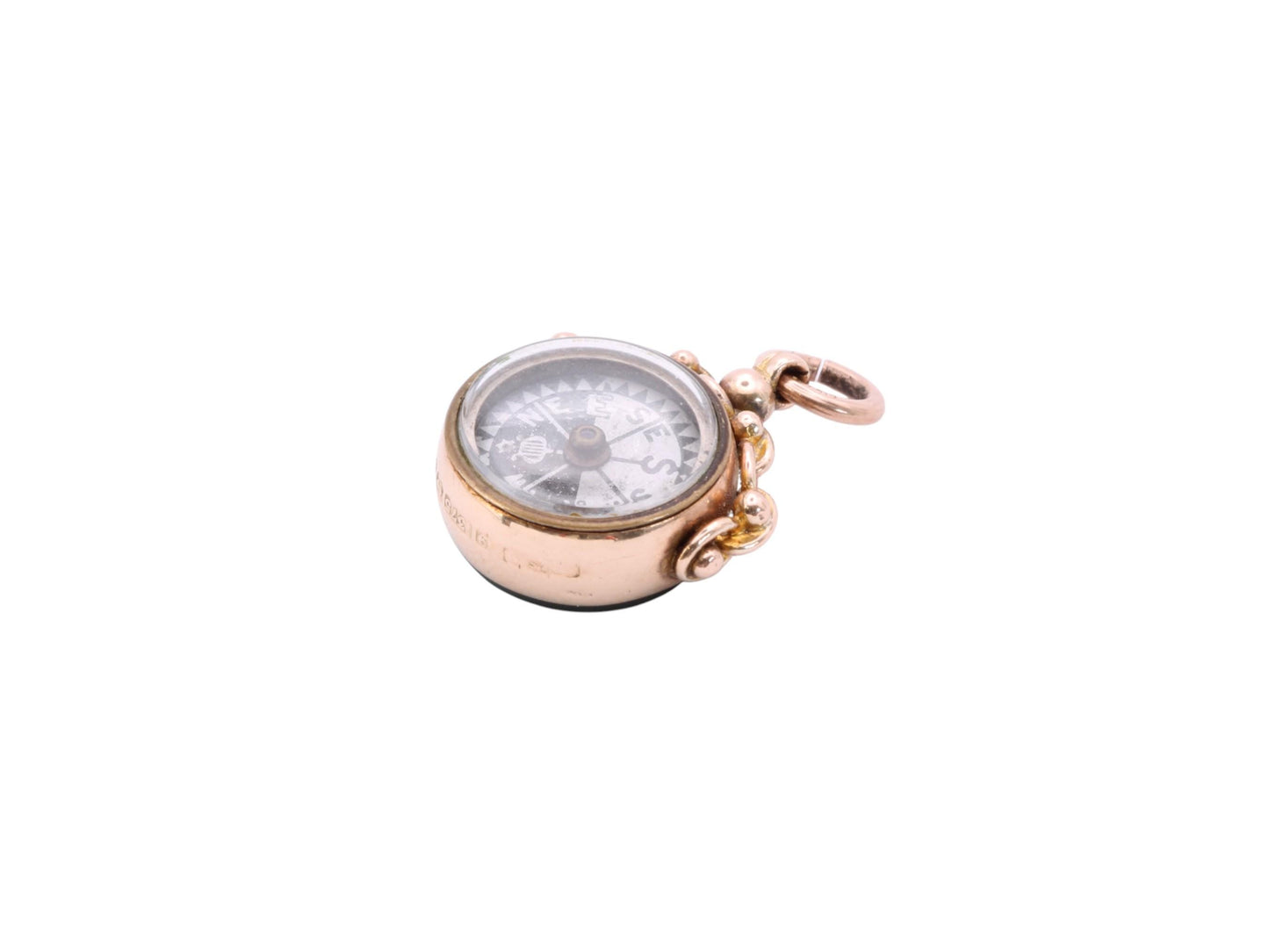 Antique 9ct Gold Bloodstone Compass Pendant, 1921